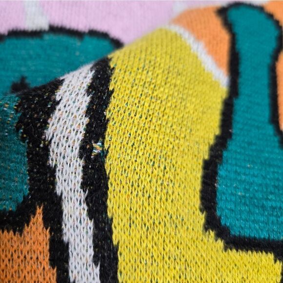 DOLLS KILL‎ Current Mood get lost sunset oversized intarsia knit sweater S - Picture 4 of 8